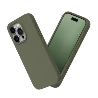 Afbeelding van RHINOSHIELD Hoesje compatibel met [iPhone 15 Pro Max] SolidSuit dunne hoes schokabsorberende technologie en premium matte afwerking algengroen
