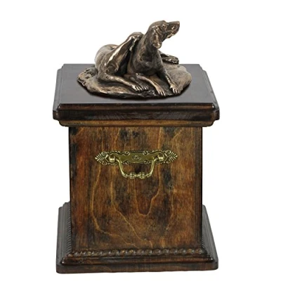 Afbeelding van Elegante urn hond voor Weimaraner met beeldje in klassieke stijl