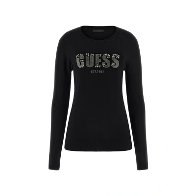 Afbeelding van Guess Strassfrontlogo Trui, Dames, Maat: XL, Schwarz