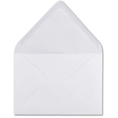 Afbeelding van 75x enveloppen DIN C6 wit hoogglans 11,4 x 16,2 cm 120 g/m² voor uitnodigingen bruiloft Moederdag Kerstmis