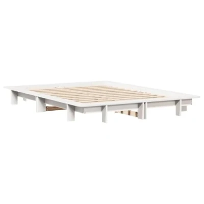 Afbeelding van Bedframe massief grenenhout wit 120 x 190 cm