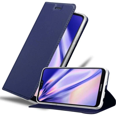 Afbeelding van Cadorabo Hoesje geschikt voor Huawei P20 LITE 2018 / NOVA 3E in CLASSY DONKER BLAUW Beschermhoes met magnetische sluiting, standfunctie en kaartvakje Book Case Cover Etui