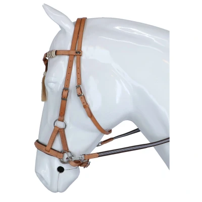 Afbeelding van F.R.A. Bitloos Hoofdstel Shango Side Pull Western Look Naturel Full