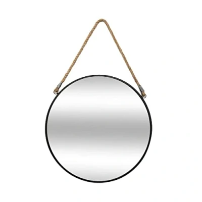 Image de atmosphera miroir a corde rond en métal noir ø 37 cm