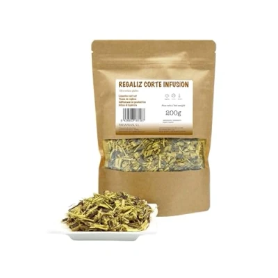 Afbeelding van FRISAFRAN Zoethout gesneden voor infusie Spijsvertering Detox Zoethoutinfusie Zoethoutthee Stokzoethout Zoethoutwortel Direct van de producent 200 g