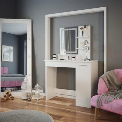 Afbeelding van Vicco kaptafel met licht Julia, Wit, 90 cm LED spiegel