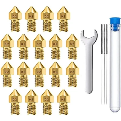 Afbeelding van MMOBIEL 20x E3D Extruder Printer Nozzles 0,2 mm messing V5 V6 3D voor 1,75 filament
