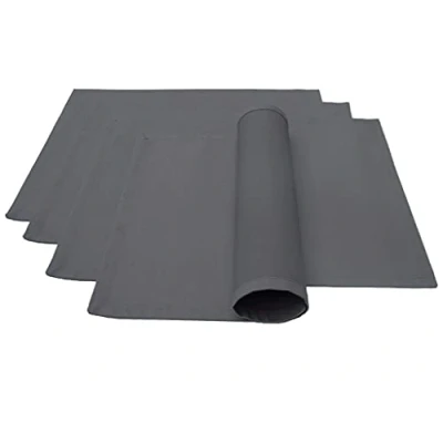 Afbeelding van Lemos Home Set van 4 placemats katoen, antraciet, 46 x 36 cm, cm