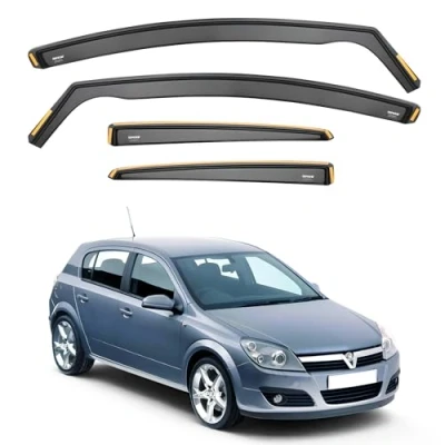Afbeelding van iSpeed 4 stuks windschermen voor Opel Astra H MK5 2004 2009 5 deurs hatchback houdt je auto geventileerd in de regen vermindert windturbulentie getint type