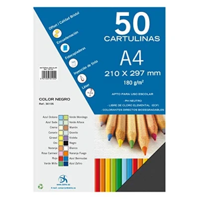 Afbeelding van DOHE 30105 A4 kaarten, zwart, 50 stuks