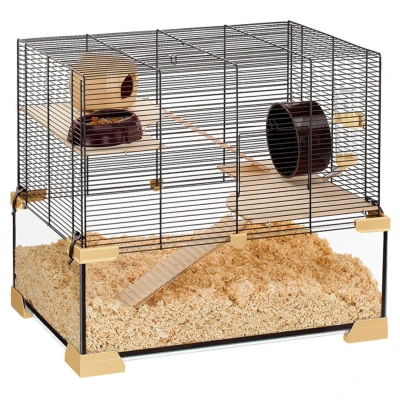 Afbeelding van Ferplast Knaagdierenkooi Karat 60 Dierenverblijf 59.5x39x52.5 cm Zwart Transparant