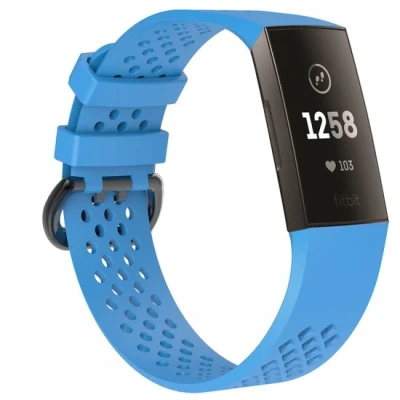 Afbeelding van Fitbit Charge 3 &amp; 4 sport bandje Maat: Large Blauw