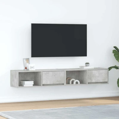 Afbeelding van vidaXL Tv meubels 2 st 80x31x25,5 cm bewerkt hout betongrijs