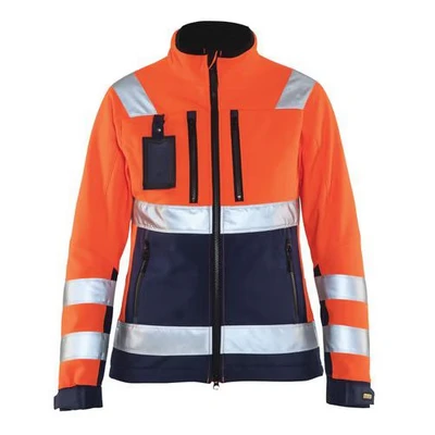 Afbeelding van Blåkläder 4902 2517 Dames Softshell jack High Vis Oranje/Marineblauw maat XXL