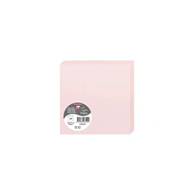 Afbeelding van Clairefontaine 2855 C verpakking met 25 dubbele kaarten vierkant, 13,5 x cm 210 g/m² kleur roze uitnodigingskaarten voor evenementen en overeenstemming premium papier glad