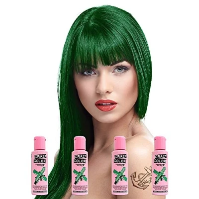 Afbeelding van Renbow Crazy Color Semi Permanent Hair Dye Cream 4x smaragdgroen 100 ml