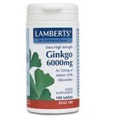 Afbeelding van Lamberts Ginkgo 6000mg 180 tabletten