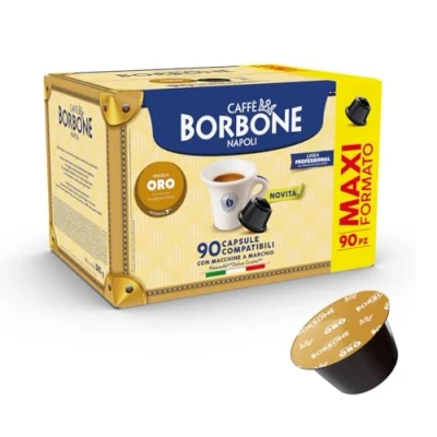 Afbeelding van Caffè Borbone koffiemengsel, goud, 90 capsules (6 verpakkingen x 15 drankjes), compatibel met Nescafé® koffieautomaten * Dolce Gusto®*: