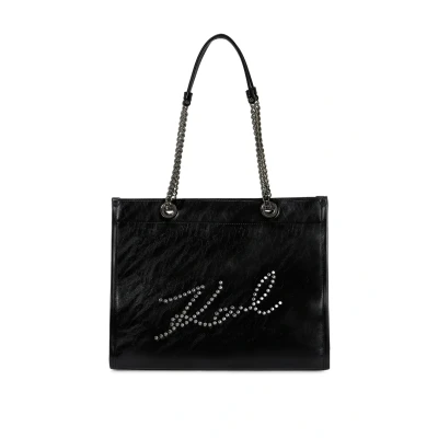 Afbeelding van KARL Lagerfeld Skuare TOTE Studs Handtas, Dames, Maat: One Size, Black