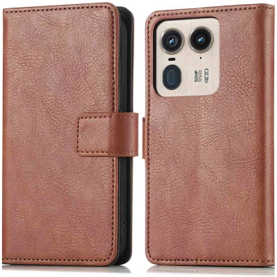 Afbeelding van imoshion Hoesje Geschikt voor Motorola Edge 50 Ultra Met Pasjeshouder Luxe Bookcase Bruin