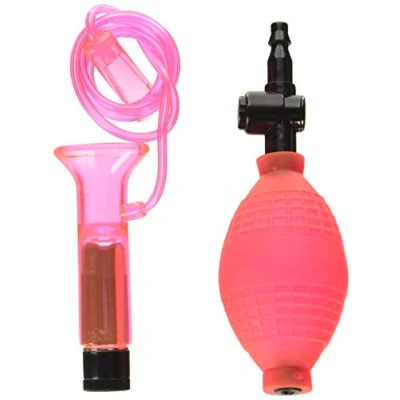 Afbeelding van Clitoral Vibrating Pump Clear Hot Pink Vaginapomp