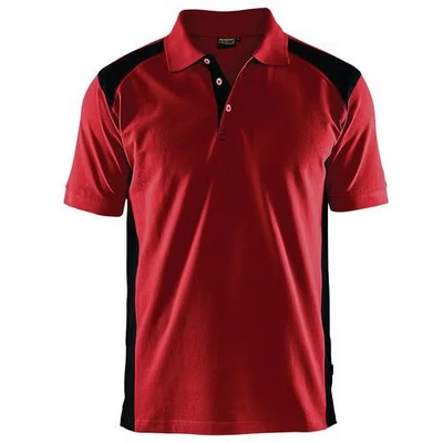 Image de Polo piqué rouge et noir