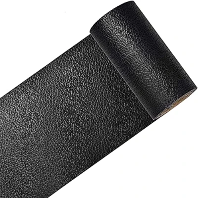 Afbeelding van GELAISI lederen Patch Kit 7,6 x 152cm, 1 rol zelfklevende PU leder reparatie kit, Simili zelfklevend, voor bank, autostoel, meubels, jasje (zwart)