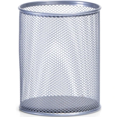Afbeelding van Zeller pennenbakje rond draadmetaal zilver 11 x 13 cm kantoor benodigdheden