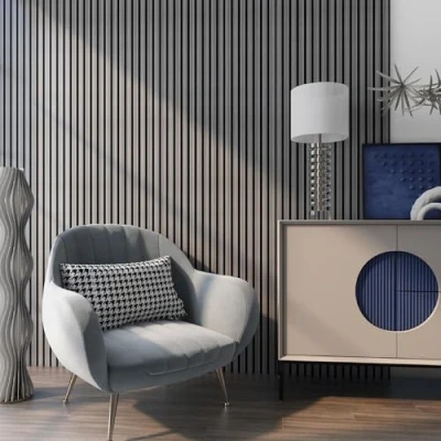 Afbeelding van Akoestisch Wandpaneel Vang set van 16 mdf 11,52 m² eiken grijs