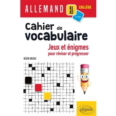 Image de Allemand. Cahier de vocabulaire. Jeux et énigmes pour réviser progresser (A1 A2) (cycle 4)