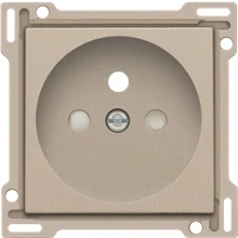 Afbeelding van Afwerkingsset voor stopcontact met penaarde en kinderveiligheid, inbouwdiepte 28,5 mm, champagne coated