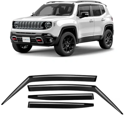 Afbeelding van Clim Art Set van 4 autodeflectoren voor/compatibel met Jeep Renegade 2014 2024 SUV, luchtdeflector, deflector voor auto, antenne