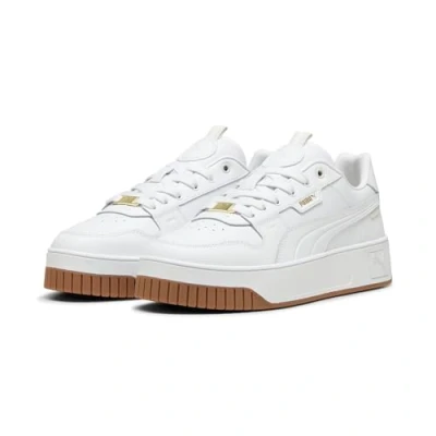 Afbeelding van Puma Carina Street LUX Sneakers laag, Dames, Maat: 37.5, white gold Leer/ synthetisch