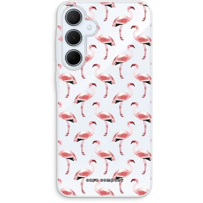 Afbeelding van Case Company® hoesje geschikt voor Samsung Galaxy A35 Flamingo Soft Cover Telefoonhoesje Bescherming aan alle Kanten en Schermrand
