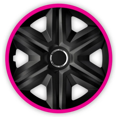 Afbeelding van NRM FAST LUX wieldoppen 14&quot; Set van 4 stuks zwart en roze