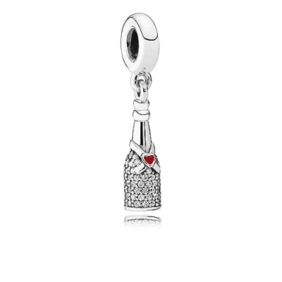 Afbeelding van Pandora Silver Sparkling Wine Clear Zirconia Red Enamel Bedel 792152CZ