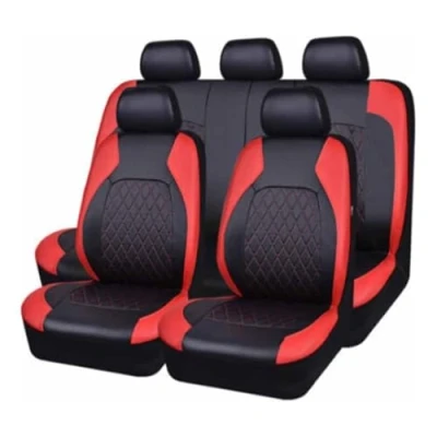 Afbeelding van ZQYCD Set van 9 waterdichte autostoelhoezen Voor Peugeot 106 205 206 S SW CC 207 208 en achter lederen stoelhoezen Accessoires