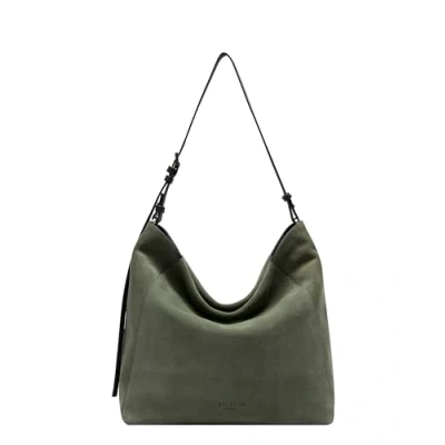 Afbeelding van LIEBESKIND BERLIN Leren Schoudertas Chudy Suede Hobo Bag Cypress Green Groen
