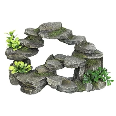 Afbeelding van Nobby aqua deco keienboog met planten 26,5 x 15 16,5 cm