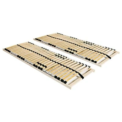 Image de vidaXL Sommiers à lattes sans matelas 2 pcs avec 28 70x200 cm3051416