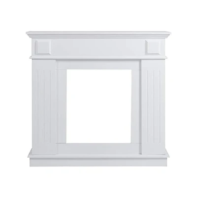 Afbeelding van Rebecca Mobili Framing mantel haard, decoratieve open wit, hout, klassieke stijl, voor woonkamer afmetingen: 100 x 109 26 cm (h b l) RE4800