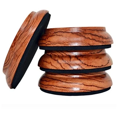 Afbeelding van KingPoint Hardhout rechtop Piano Caster Cups Meubelbeschermers Voetkussens Massief hout (Piano Jacoranda)