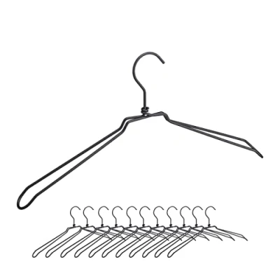 Afbeelding van Relaxdays metalen kledinghangers 12 stuks zwarte kleerhangers draadhanger ijzer