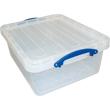 Afbeelding van Really Useful Box Opbergdoos 23,5 L, Nestbaar, Transparant