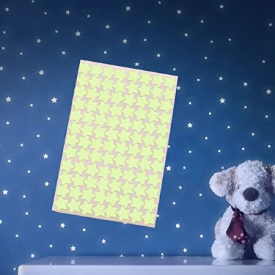 Afbeelding van lichtgevende sterren, stippen 96 zelfklevende sticker fluorescerende stickers voor je sterrenhemel, sterren kinderkamer