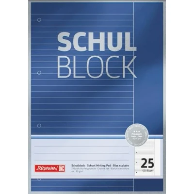Image de Brunnen Carnet de notes qualité supérieure A4 50 feuilles lignées avec bord linéature 25 perforé 90 g/m²