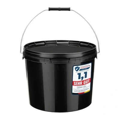 Afbeelding van 5x stuks 10 L Garronda Emmer Met Deksel Verpakkingsemmer Emmertje Rond Zwart GD PL BIS Black