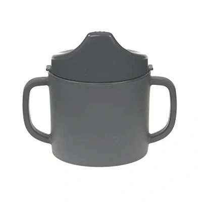 Image de LÄSSIG Tasse À Boire Pour Enfants Avec Anse Et Couvercle Amovible 150 Ml/Sippy Cup Uni Anthracite