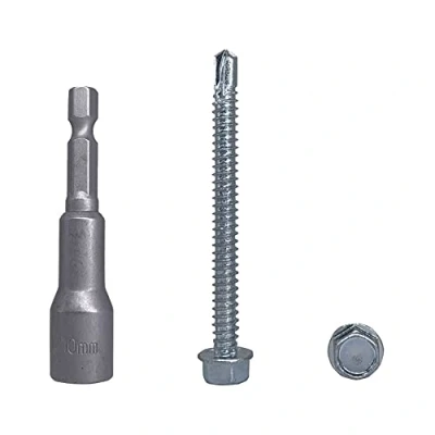 Afbeelding van 50 stuks zelfborende schroeven DIN 7504K verzinkt 6,3 x 70 mm zeskantige sluitring zelfsnijdend (50, mm)
