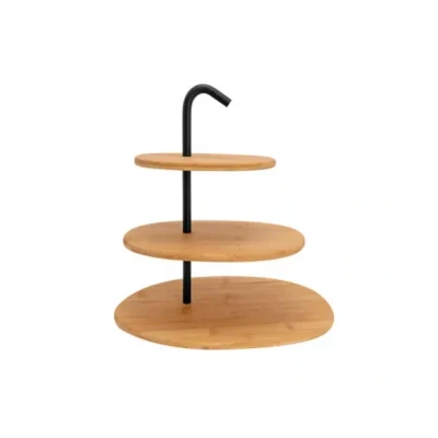 Afbeelding van Cosy &amp; Trendy Etagère met metalen houder 3 verdiepingen bamboe